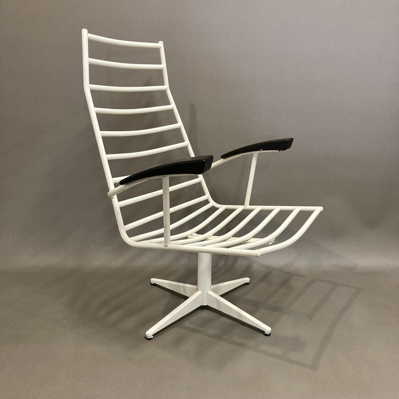 Vintage metalen en bakelieten fauteuil, 1950