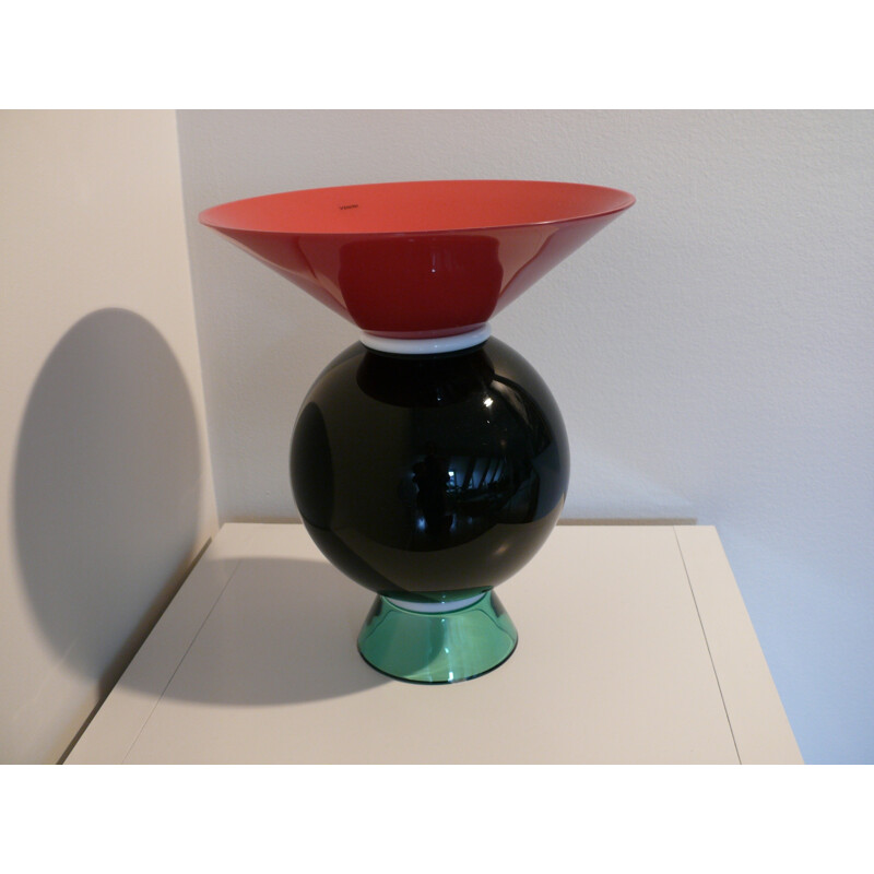 Yemen multi-coloured vase in Murano glass by Ettore Sottsass for Venini - 1990s