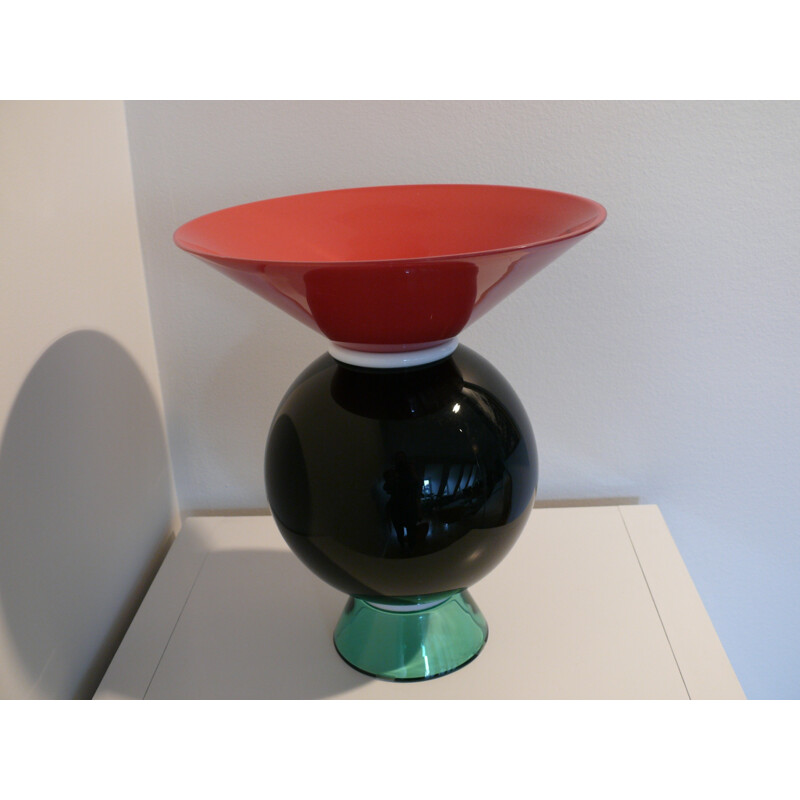 Yemen multi-coloured vase in Murano glass by Ettore Sottsass for Venini - 1990s