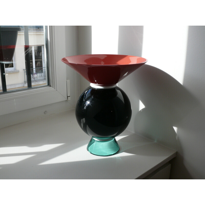 Vase Yemen multicolore en verre de Murano de Ettore Sottsass pour Venini - 1990