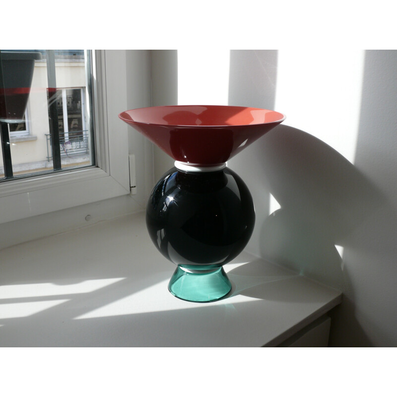 Yemen multi-coloured vase in Murano glass by Ettore Sottsass for Venini - 1990s