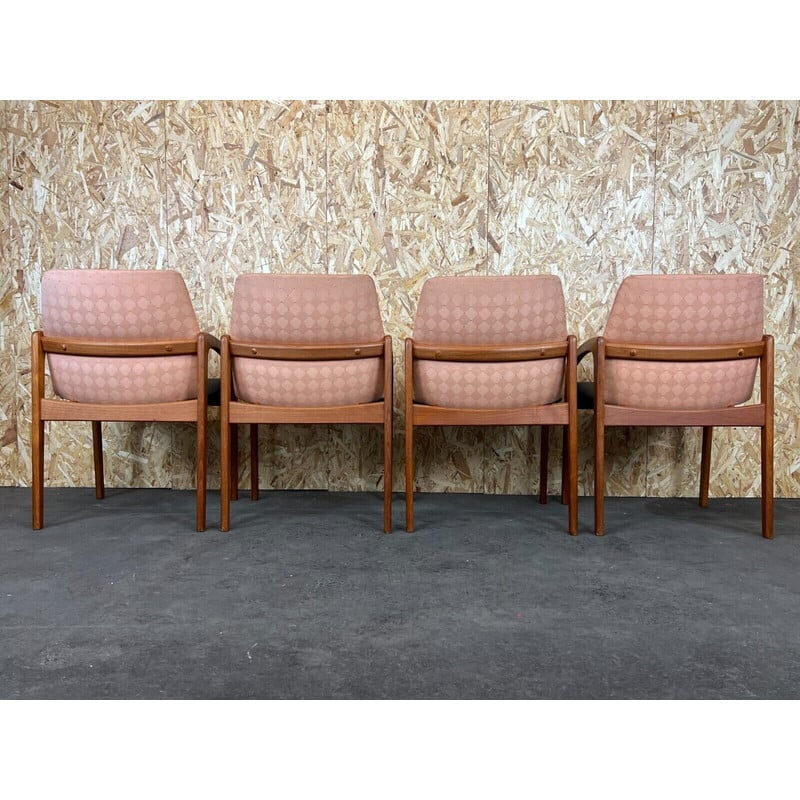 Set of 4 vintage teak chairs model 23 by Henning Kjaernulf for Korup Stolefabric, 1960-1970