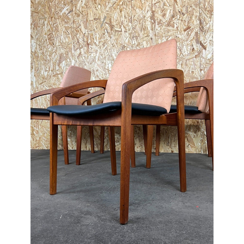 Set of 4 vintage teak chairs model 23 by Henning Kjaernulf for Korup Stolefabric, 1960-1970