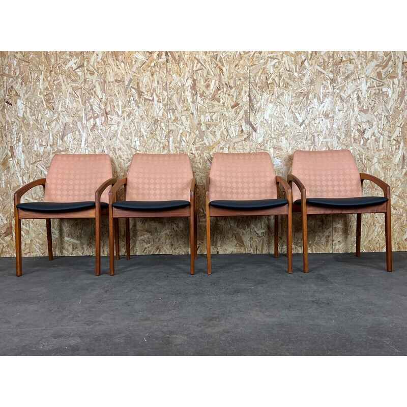 Conjunto de 4 cadeiras de teca vintage modelo 23 de Henning Kjaernulf para Korup Stolefabric, 1960-1970