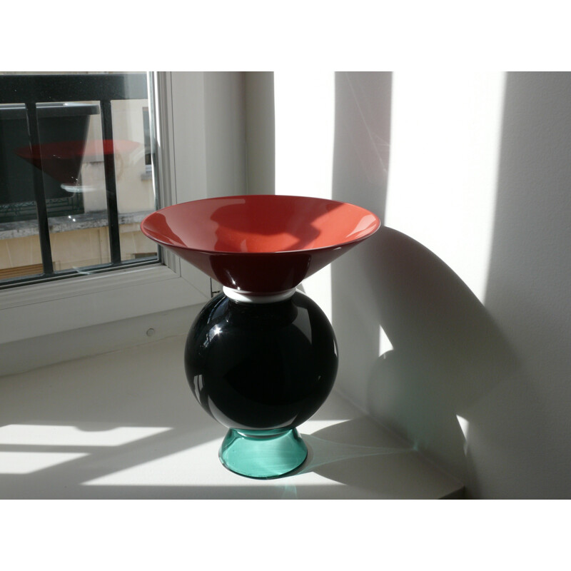 Vase Yemen multicolore en verre de Murano de Ettore Sottsass pour Venini - 1990