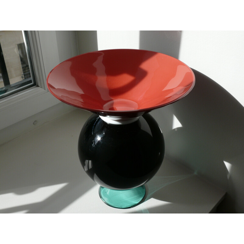 Yemen multi-coloured vase in Murano glass by Ettore Sottsass for Venini - 1990s