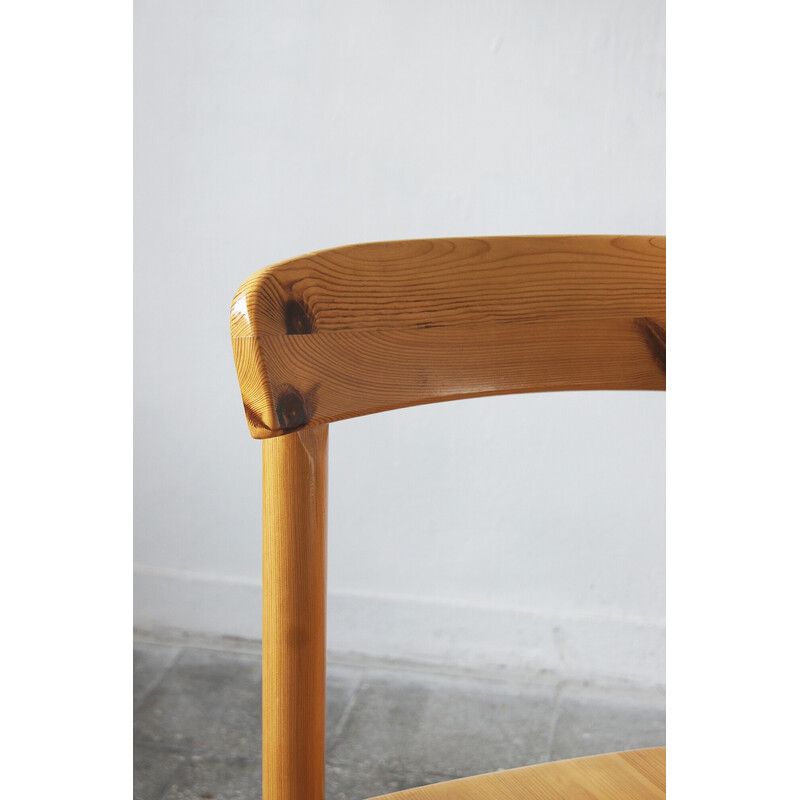Set di 4 sedie vintage in legno di pino di Rainer Daumiller per Hirtshals Savvaerk, 1960-1970