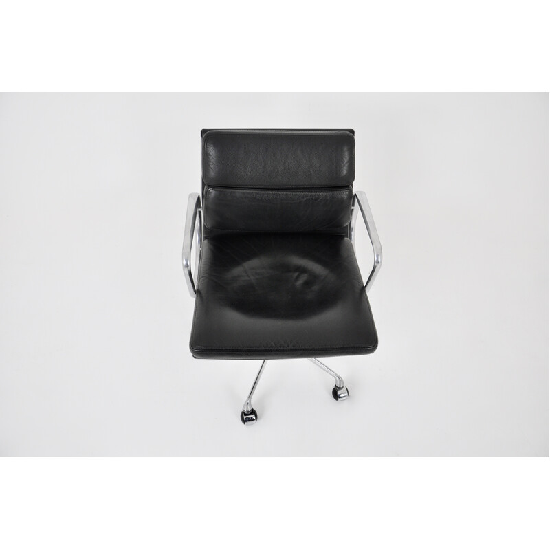 Vintage leather and aluminium armchair by Charles and Ray Eames for Icf, 1970s