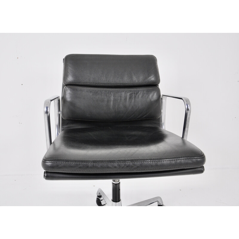 Vintage leren en aluminium fauteuil van Charles en Ray Eames voor Icf, 1970