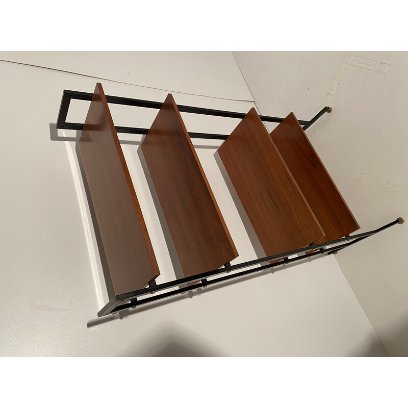 Vintage iron and teak shelves, 1960s