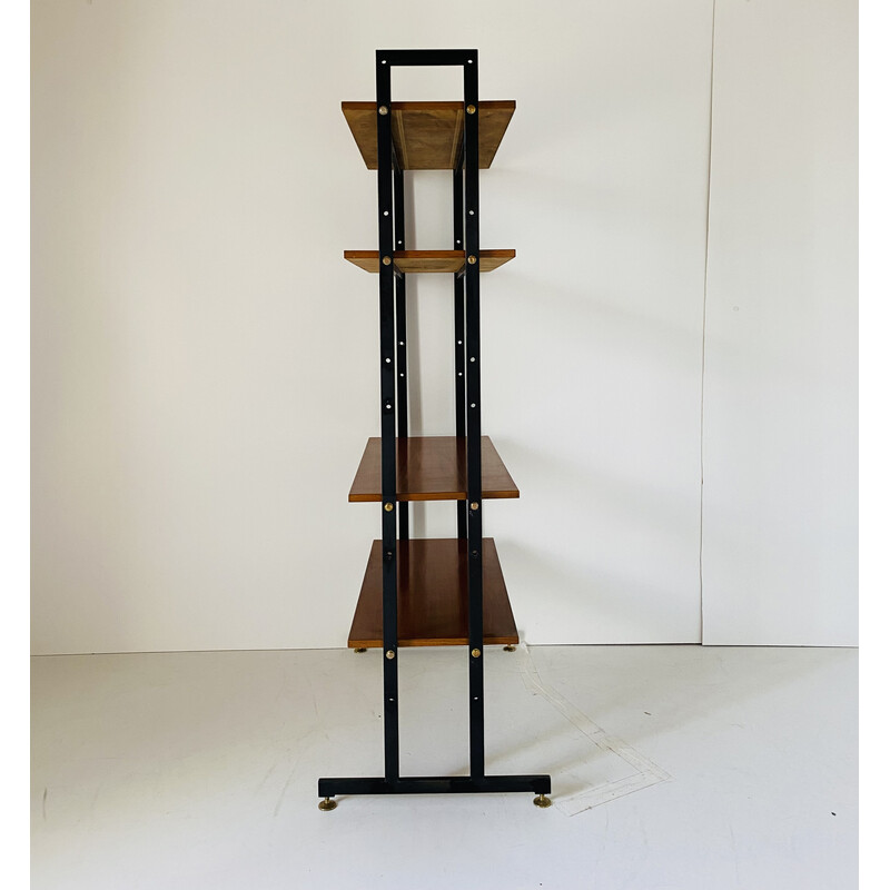 Vintage iron and teak shelves, 1960s