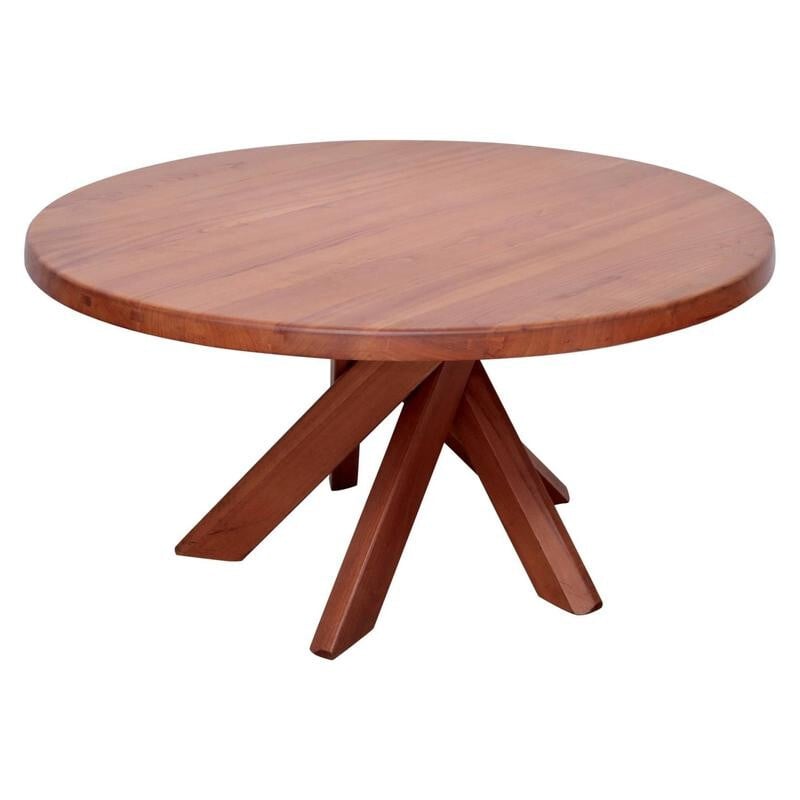 Table en orme modèle Sfax T21 de Pierre Chapo - 1960