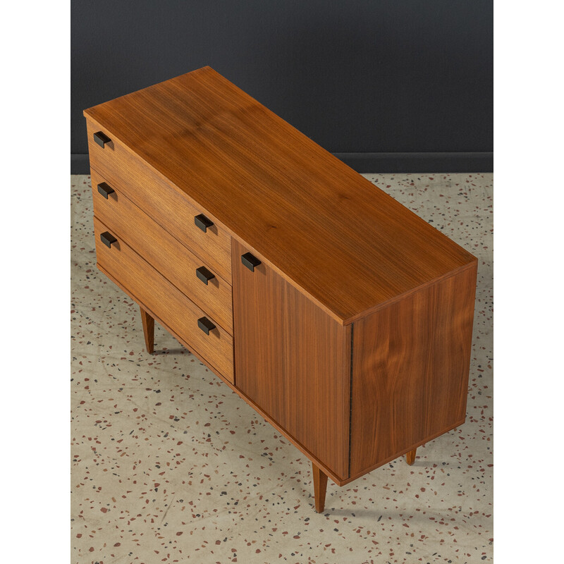 Vintage solid walnut veneer chest of drawers, Germany 1960s