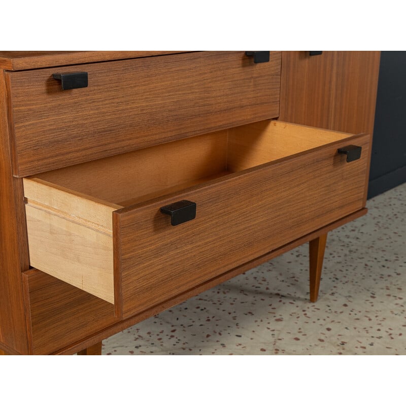 Vintage solid walnut veneer chest of drawers, Germany 1960s