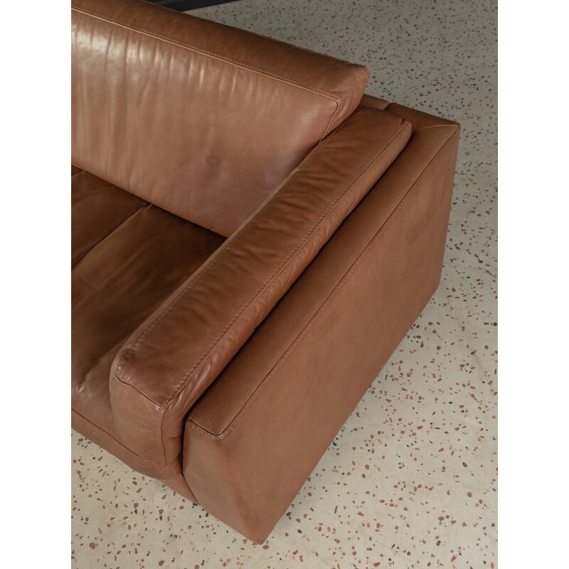 Vintage leather sofa by Erik Jørgensen, Denmark 1970s