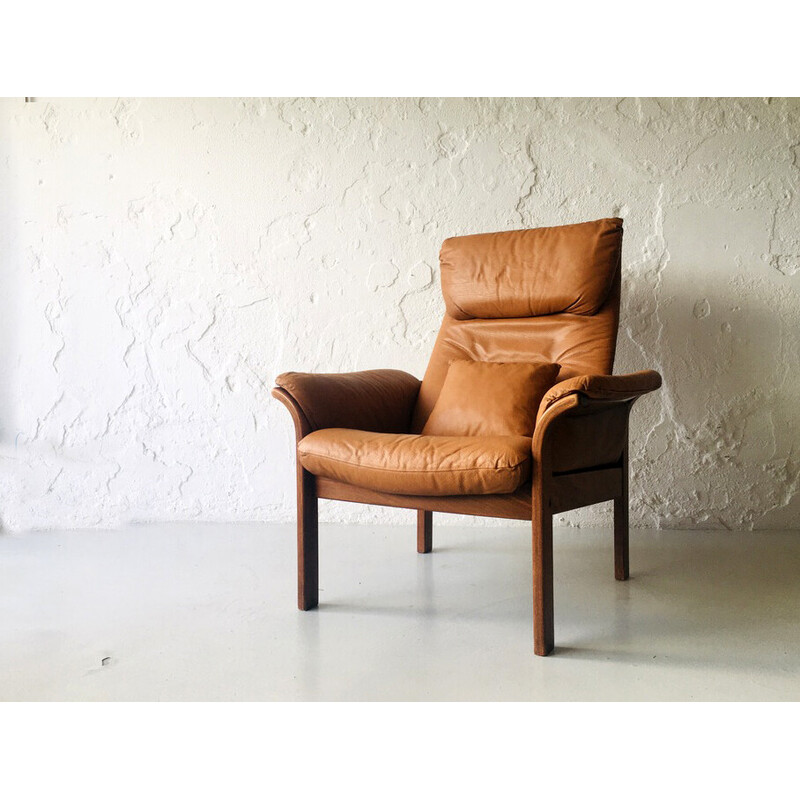 Scandinavian vintage adjustable leather armchair, 1970s