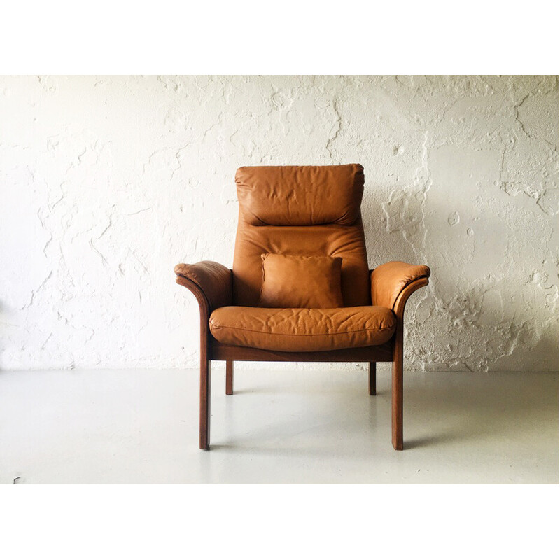 Scandinavian vintage adjustable leather armchair, 1970s