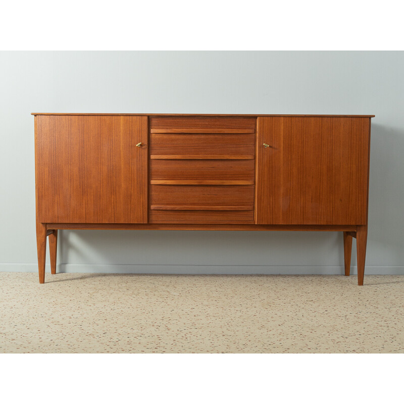 Vintage sideboard in teak veneer with two doors, Germany 1950s