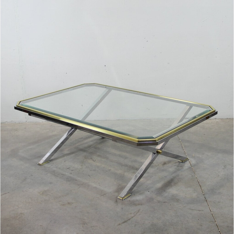 Italian rectangular coffee table in glass - 1970s