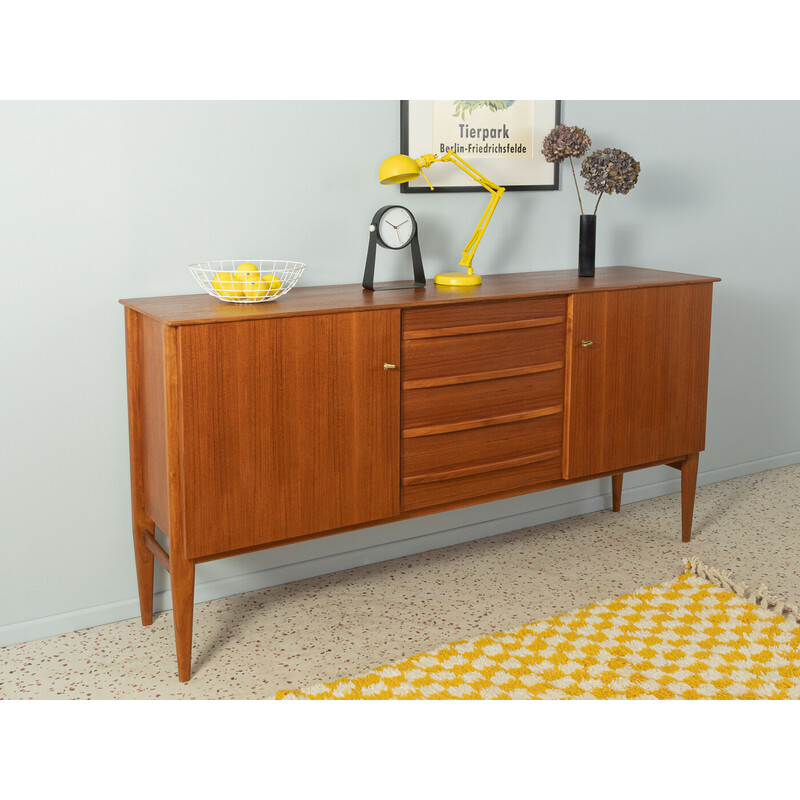 Vintage Sideboard in Teakholzfurnier mit zwei Türen, Deutschland 1950er Jahre