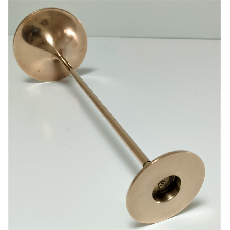 Vintage candlestick in solid brass model Hi Fi by Max Bruël for Torben Orskov, Denmark 1970