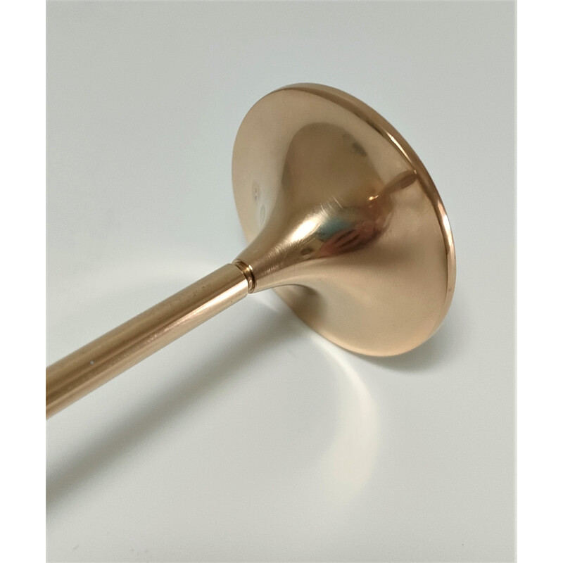 Vintage candlestick in solid brass model Hi Fi by Max Bruël for Torben Orskov, Denmark 1970