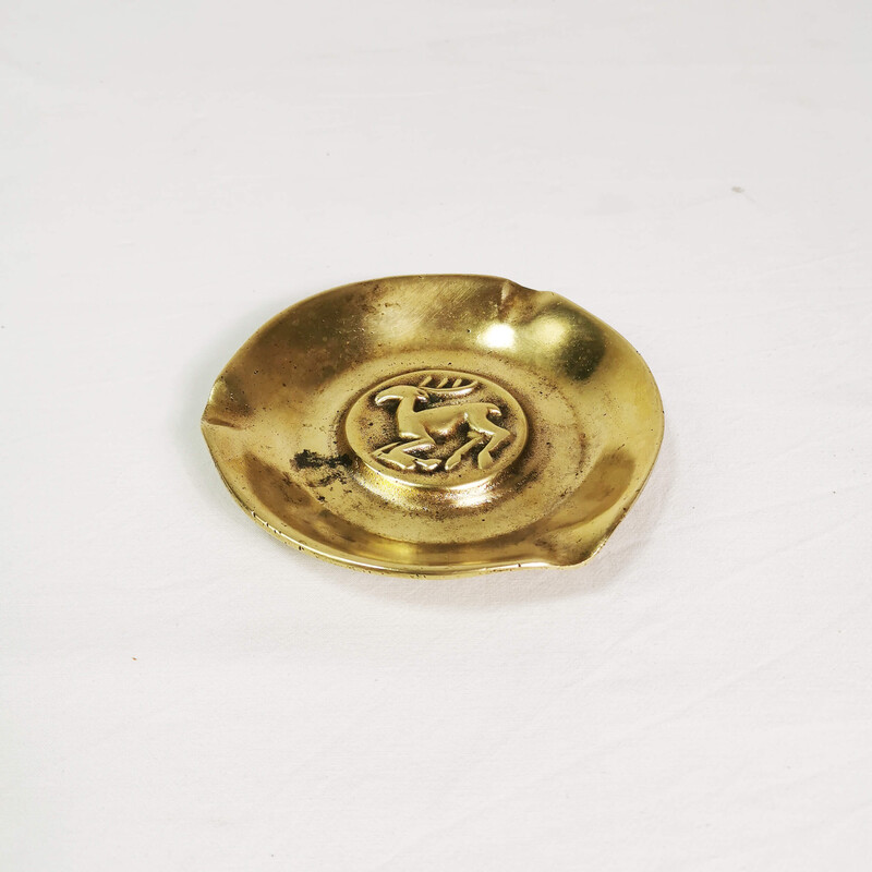 Vintage brass ashtray, Denmark 1950s