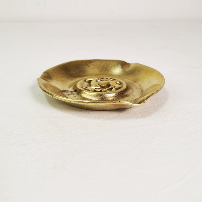 Vintage brass ashtray, Denmark 1950s