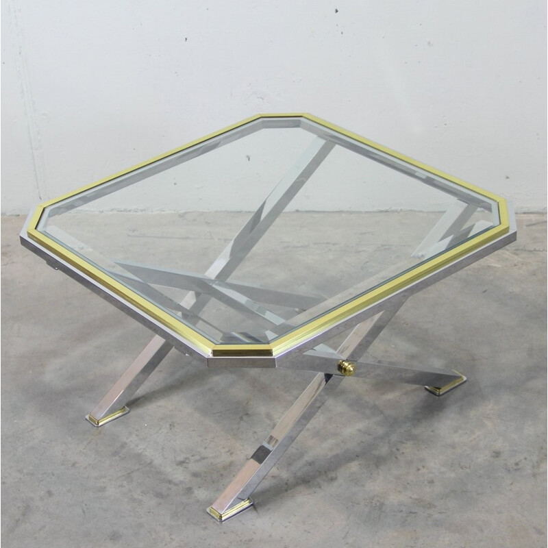 Italian squared coffee table in glass - 1970s