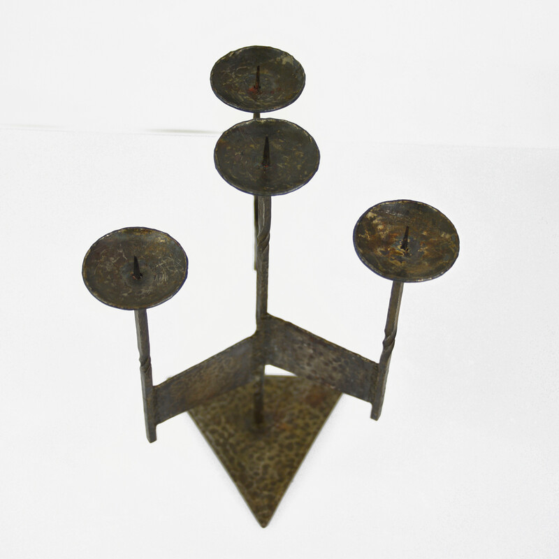 Vintage bronze candlestick, Poland 1960s