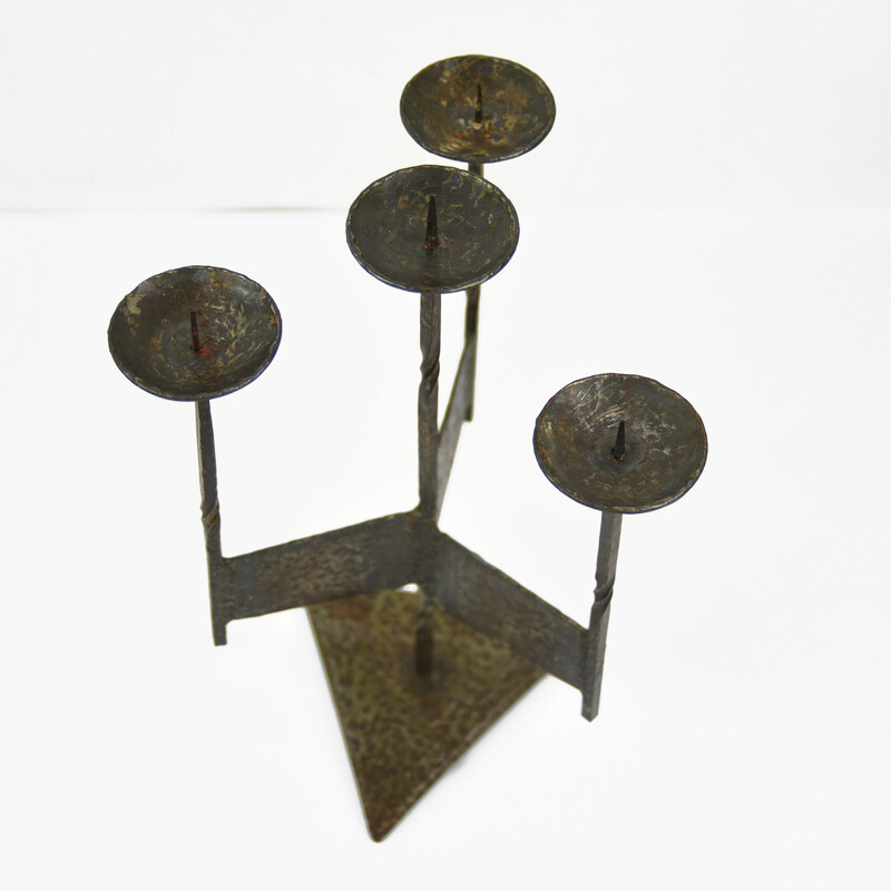 Vintage bronze candlestick, Poland 1960s