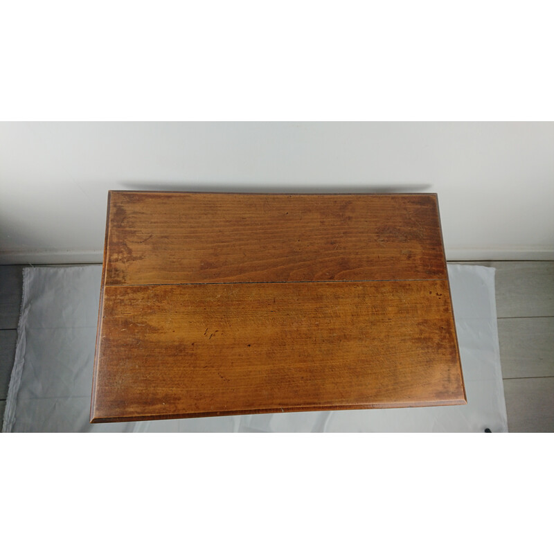 Mesa de centro vintage de madera curvada, 1900