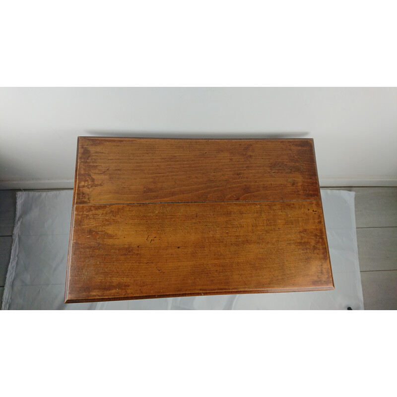 Vintage gebogen houten salontafel, 1900