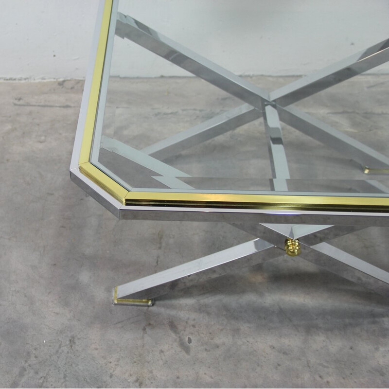 Italian squared coffee table in glass - 1970s
