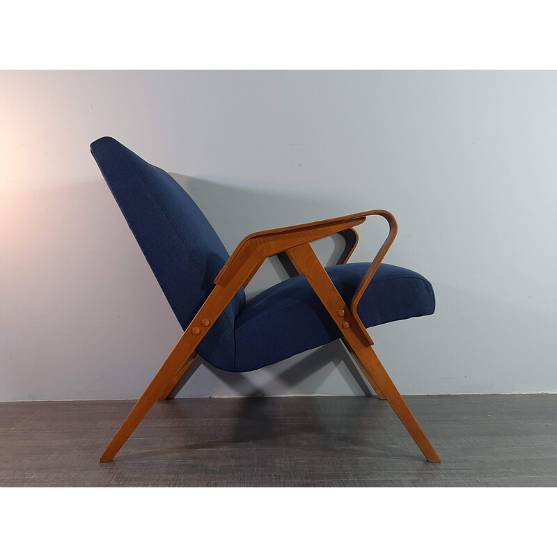 Vintage fauteuil met voetenbankje van Frantisek Jiràk voor Tatra, Tsjecho-Slowakije 1960