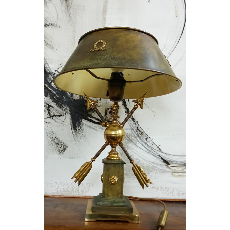 Lámpara de mesa decorativa vintage de bouilotte, años 70