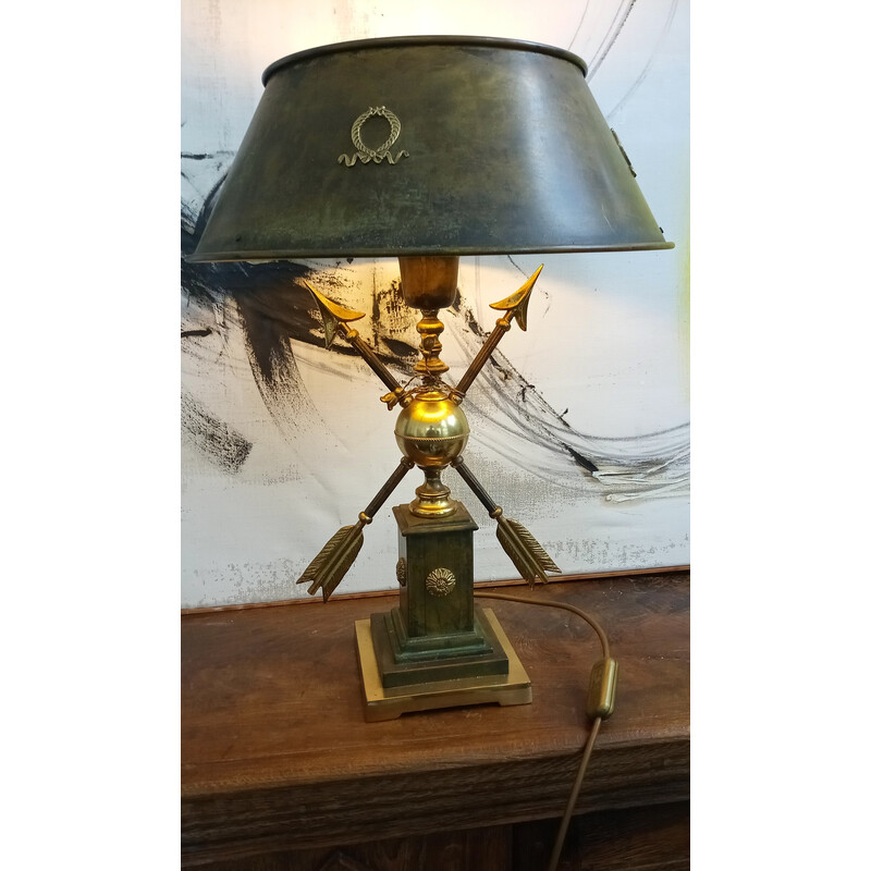 Lampada da tavolo decorativa vintage in bouilotte, anni '70