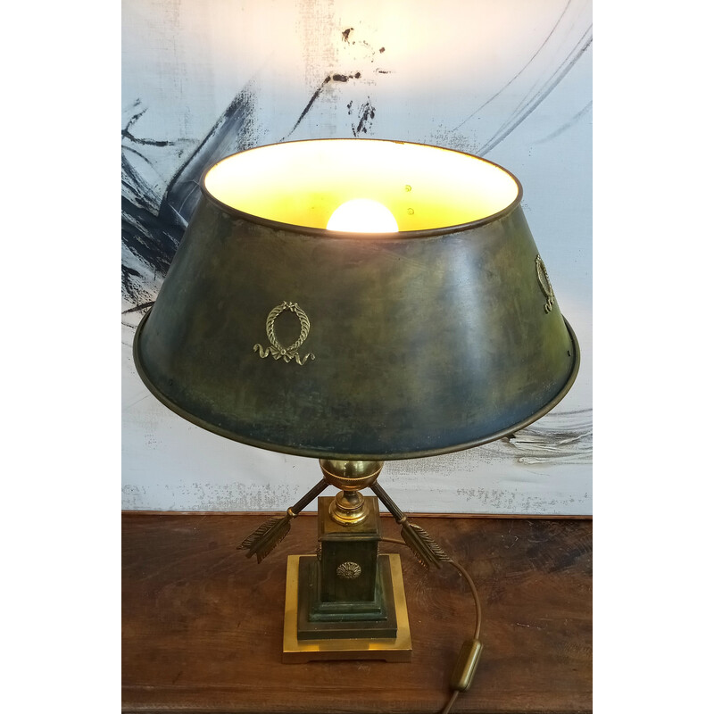 Lámpara de mesa decorativa vintage de bouilotte, años 70