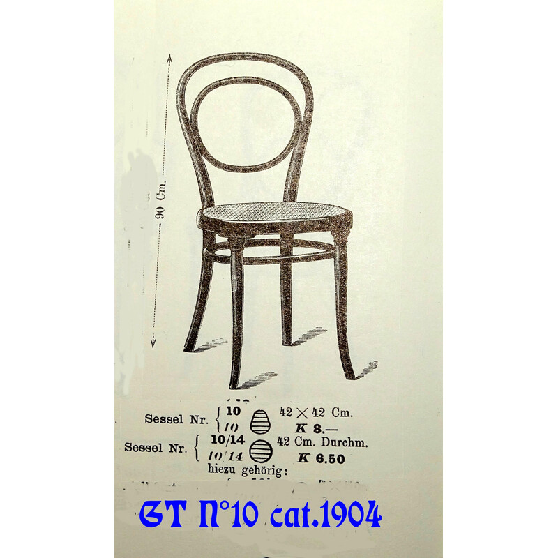 Vintage chair n°10 1880 in cane