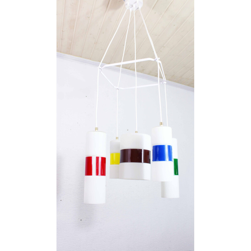 Candelabro Vintage em vidro e Plexiglas multicolorido, 1970