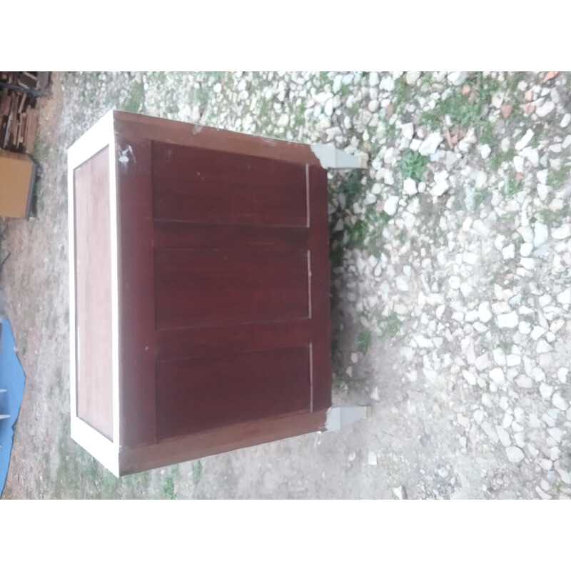 Vintage chest of drawers in gray marble and brass