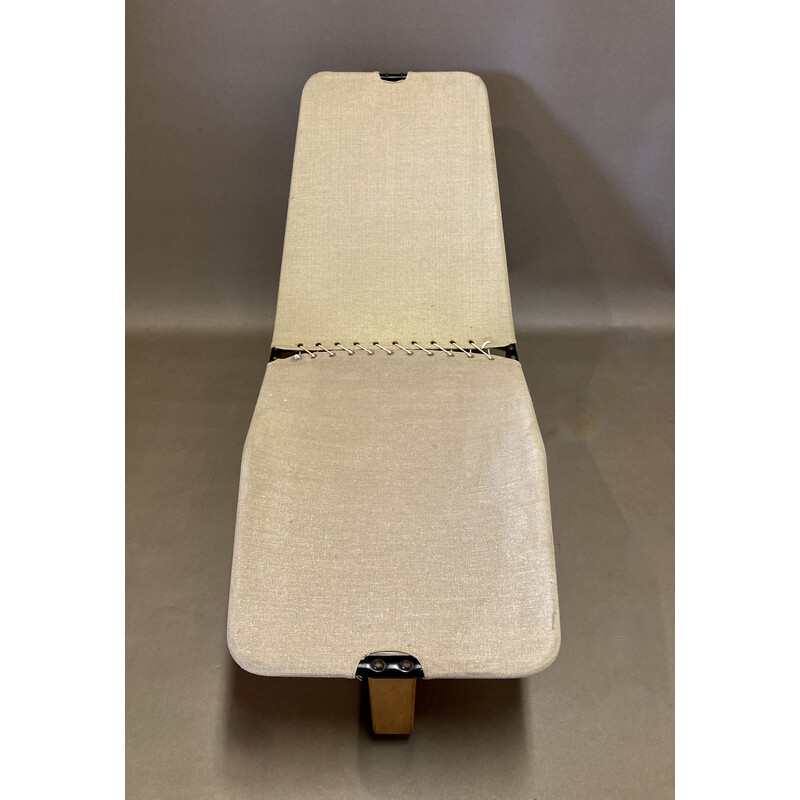Vintage Schaukel-Liegestuhl aus Buche und Samt von Ingmar