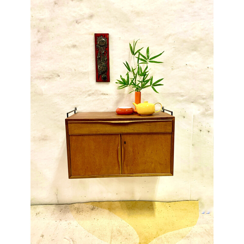 Vintage teak floating chest of drawers, Germany 1960s