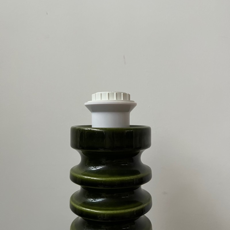 Vintage green ceramic table lamp, Germany 1970s
