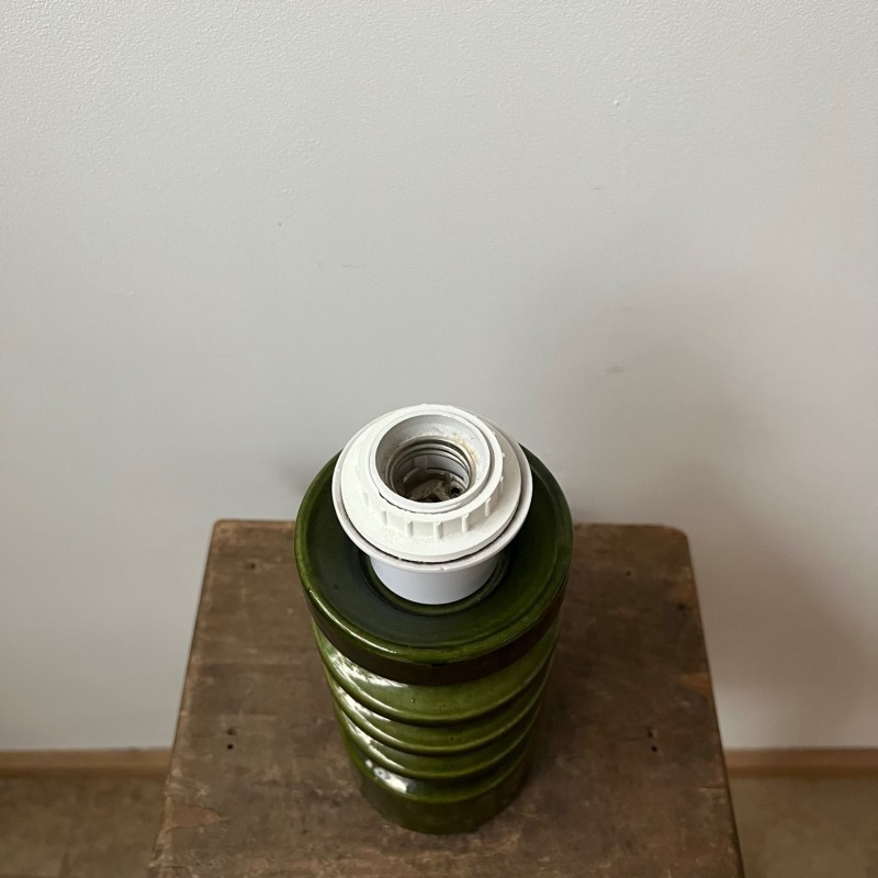 Vintage Tischlampe aus grüner Keramik, Deutschland 1970er