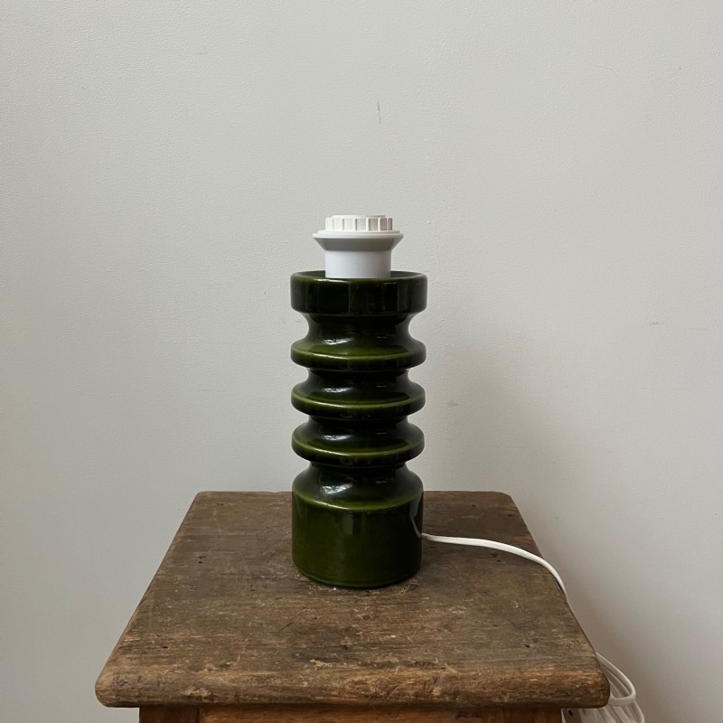 Lampe de table vintage en céramique verte, Allemagne 1970
