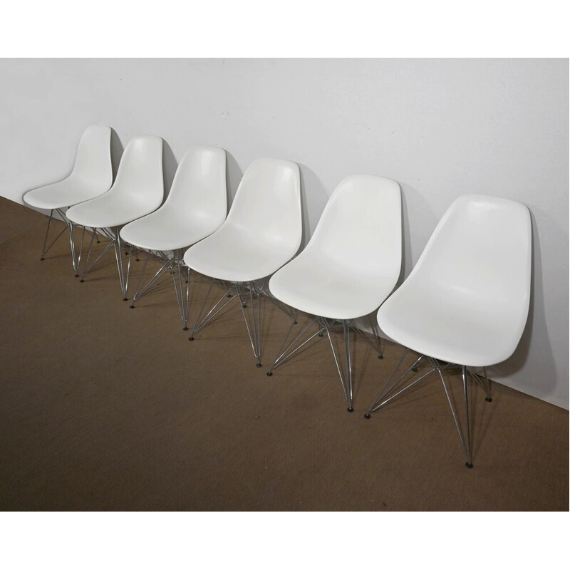 Conjunto de 6 cadeiras Dsr vintage em cromado e aço cromado por Ray e Charles Eames para Vitra, 1960