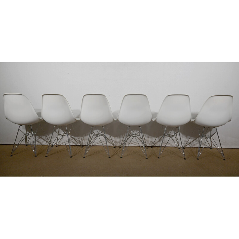 Set van 6 vintage Dsr stoelen in chroom en chroomstaal van Ray en Charles Eames voor Vitra, 1960