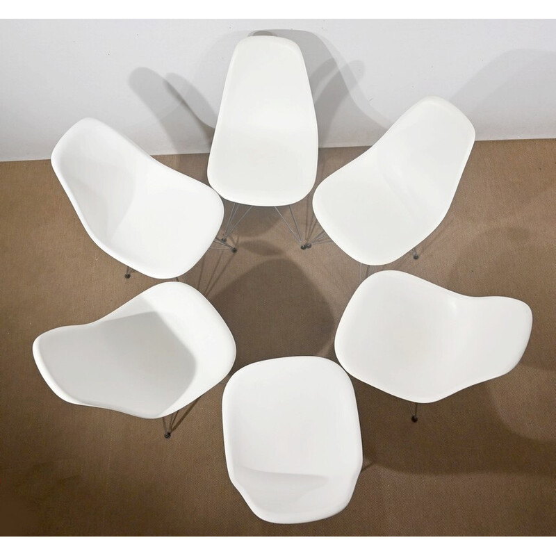 Ensemble de 6 chaises vintage Dsr en chrome et acier chromé par Ray et Charles Eames pour Vitra, 1960