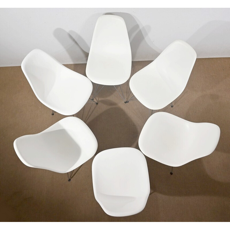 Set di 6 sedie Dsr vintage in cromo e acciaio cromato di Ray e Charles Eames per Vitra, 1960